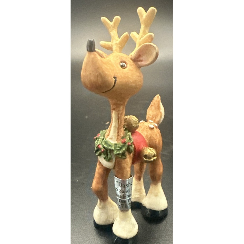 Vintage 1986 Enesco Cupid Reindeer Sandi Zimnicki 871753 The North Pole Village